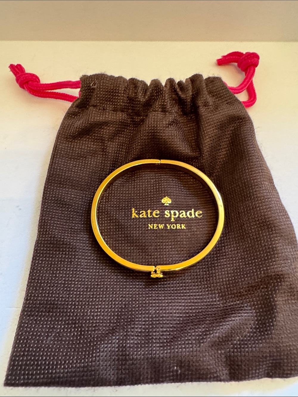 kate spade Gold Tone Hinged Bangle Bracelet - Picture 2 of 4